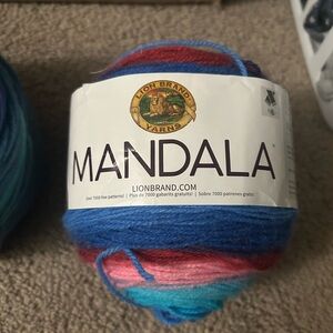 Lion Brand Mandala Multicolor Yarn - Blue, Pink, Red, Teal